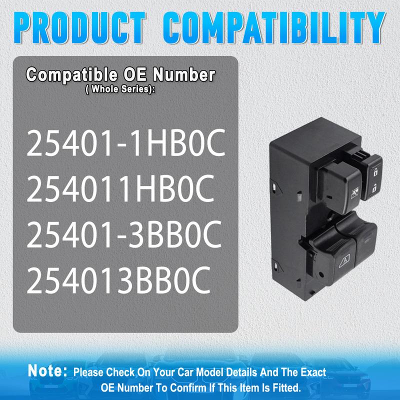 Buton comutator geam electric cu volan pe stânga 25401-3BB0C pentru Nissan Micra K13 2010-2018 25401-1HB0C 254011HB0C