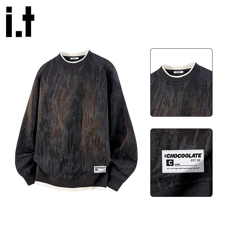 

CHOCOOLATEit Men s Faux Two-Piece Tie-Dye Sweatshirt L