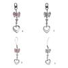 Bowknot Heart Pendant Cellphone Strap Phone Chain Detachable Bow Phone Lanyard Handmade Keychains for Wallet Bags
