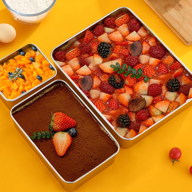 Tiramisu Muffin Pan Stainless Steel Cheesecake Pan Baking Mould Rectangle Cake Pan For Birthday Cake Cake Bread Chiffon Tiramisu