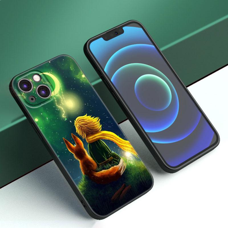 Etui na telefon Mały Książę dla Apple iPhone 12 13 Mini 11 14 15 Pro Max 7 8 Plus X XR XS SE 2020 2022 Czarne silikonowe etui