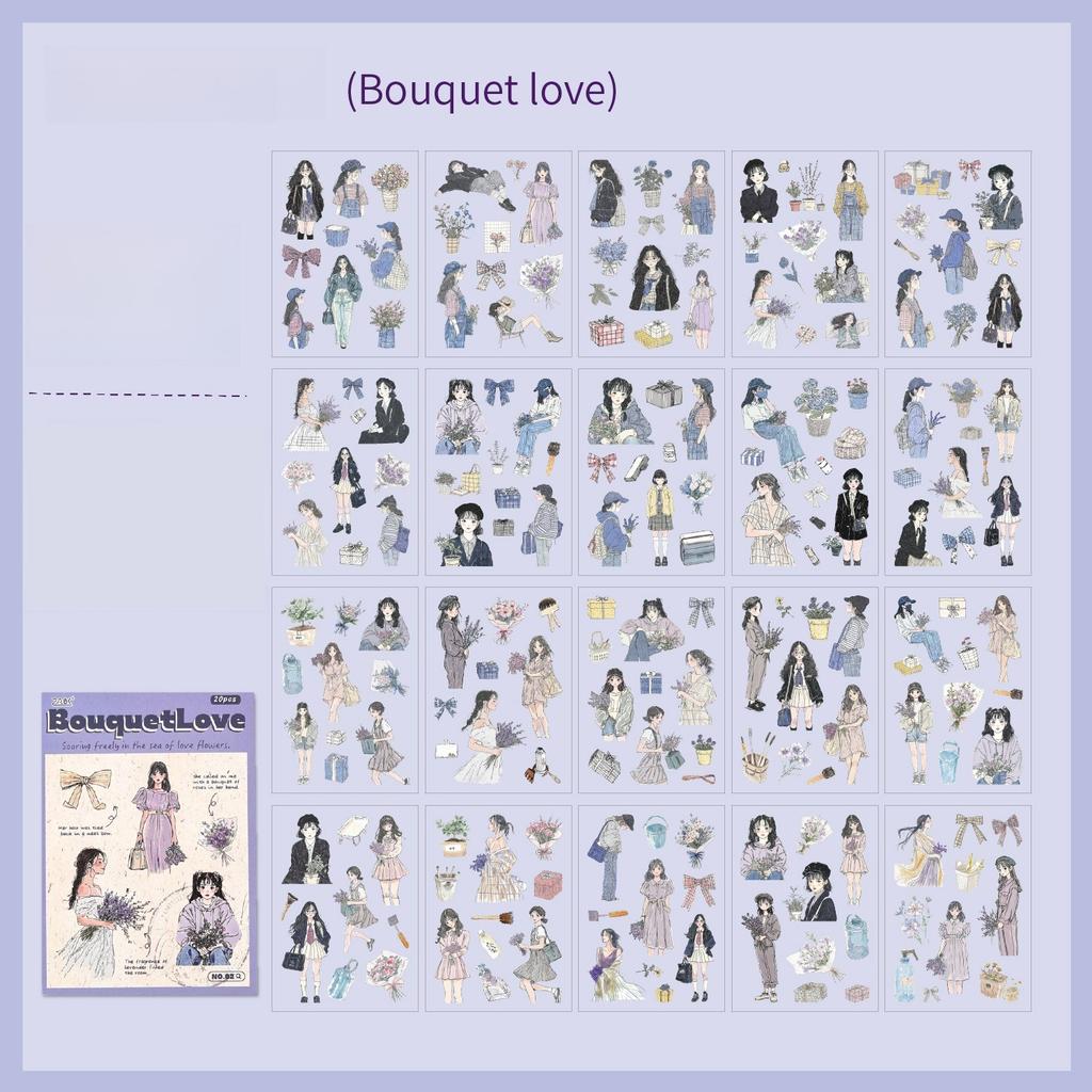 Hot-selling  Creative Cute Stickers Character Stickers Book Stickers Cut Film Stickers Diy Handbook Sticker Book