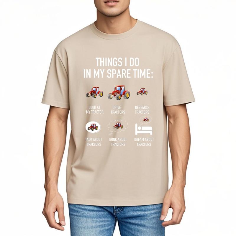 fashion tshirt Breathable For Unisex Oneck tshirt Brand Things I Do In My Spare Time Tractors Unisex Top tees Minimalist teeshirt