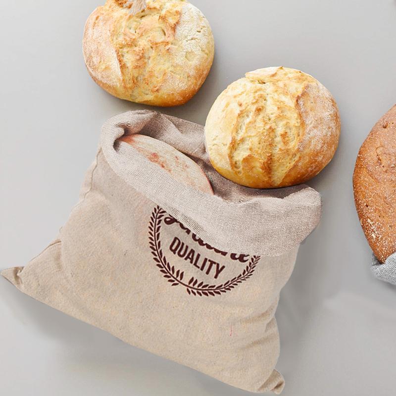 4/2/1 STK Brødposer av lin Gjenbrukbar snørepose for brød Hjemmelaget håndverksbrød oppbevaringspose Linbrødposer for baguette