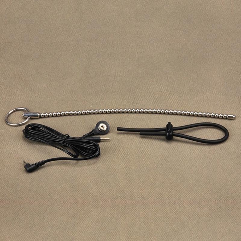 Elektroschock-Penis-Plug- und Ring-Set, Massagebox