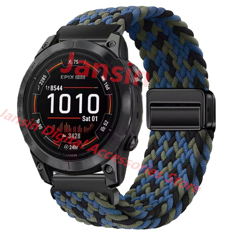 

Быстросъемный ремешок для Garmin 26 мм 22 мм, плетеный нейлоновый ремешок-петля с магнитной застежкой Correa для Garmin Fenix 5 instinct 2X Fenix 3, ремешок для часов Quick Fit 22mm&Black Connector
