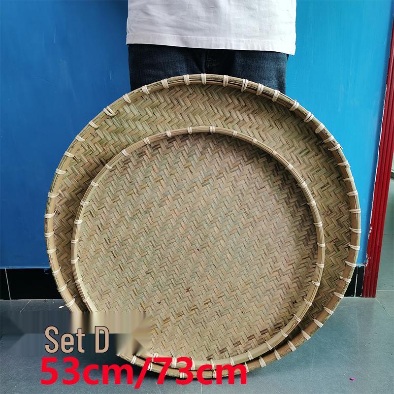 Cesta de Bambú Verde de Primera Capa para Cernir: Redondo, Duradero y Espeso para el Secado de Verduras Doméstico y Comercial.