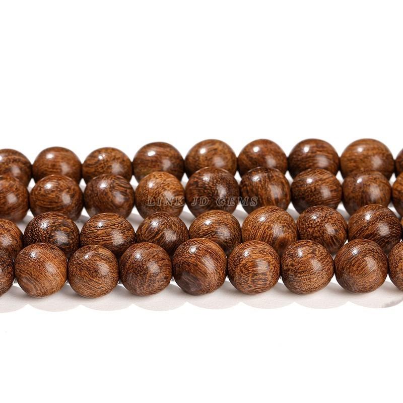 Natural Wood Bead Gold Silk Sandalwood Round Buddha Bead 6 8 10mm Pick Size For Jewelry Making Diy Necklace Bracelet Accessory