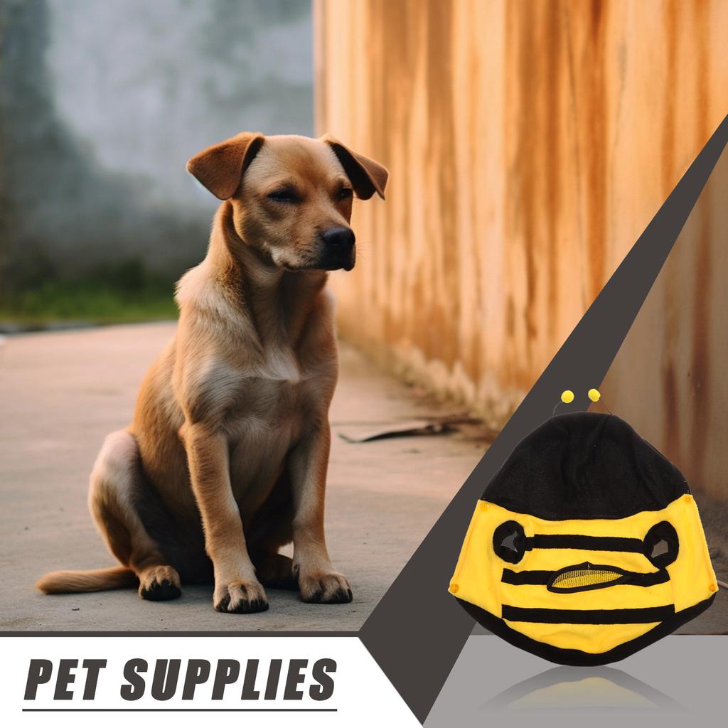 Pet Dress-Up Costume Bee Cosplay Clothes Yellow Black Size L Dog One-Piece Outfit Comfortable for Walking Jogging Small Dogs
