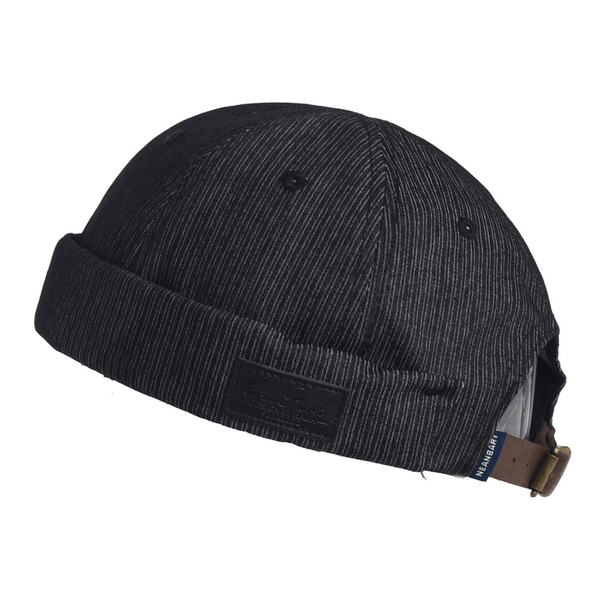 

Men Women Dome Melon Skullies Beanie Cap Fashion Vintage Brimless Landlord Hat Streetwear Hip Hop Docker Caps Unisex Skullcaps чорний