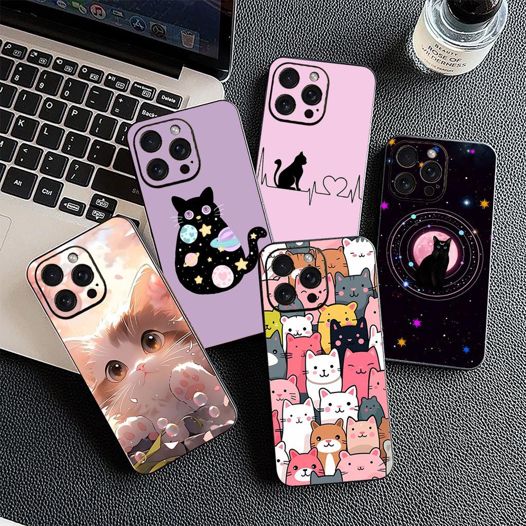 Protective Cover for Apple iPhone 12 13 Pro XS Max Mini ProMax X XR Air 13Pro Casing Phone Case Anime Kitten Cat Cartoon