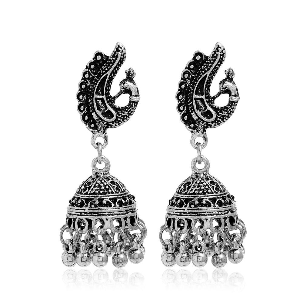 And Gold Silver Tone Alloy Jhumka Earrings With Vintage Style For Women