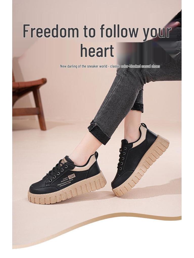 Spring 2025 Women's Trendy Dad Shoes: Versatile, Thick-Soled, Height-Increasing Casual Sneakers