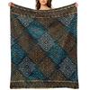 Thai Silk - Blue Gold Thai Silkworms Throw Blanket Moving Furrys Summer Decorative Blankets