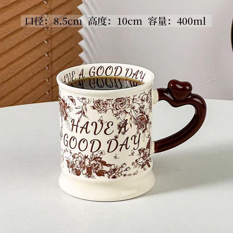 Ins Style Lavender High Value British Coffee Cup Ceramic Mug Office Exquisite Home Cup Souvenir