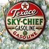 Texaco Chief 12 Inch Rond Metalen Blikbord Weerbestendig Vintage Decor voor Garage Man Cave Bar Muur
