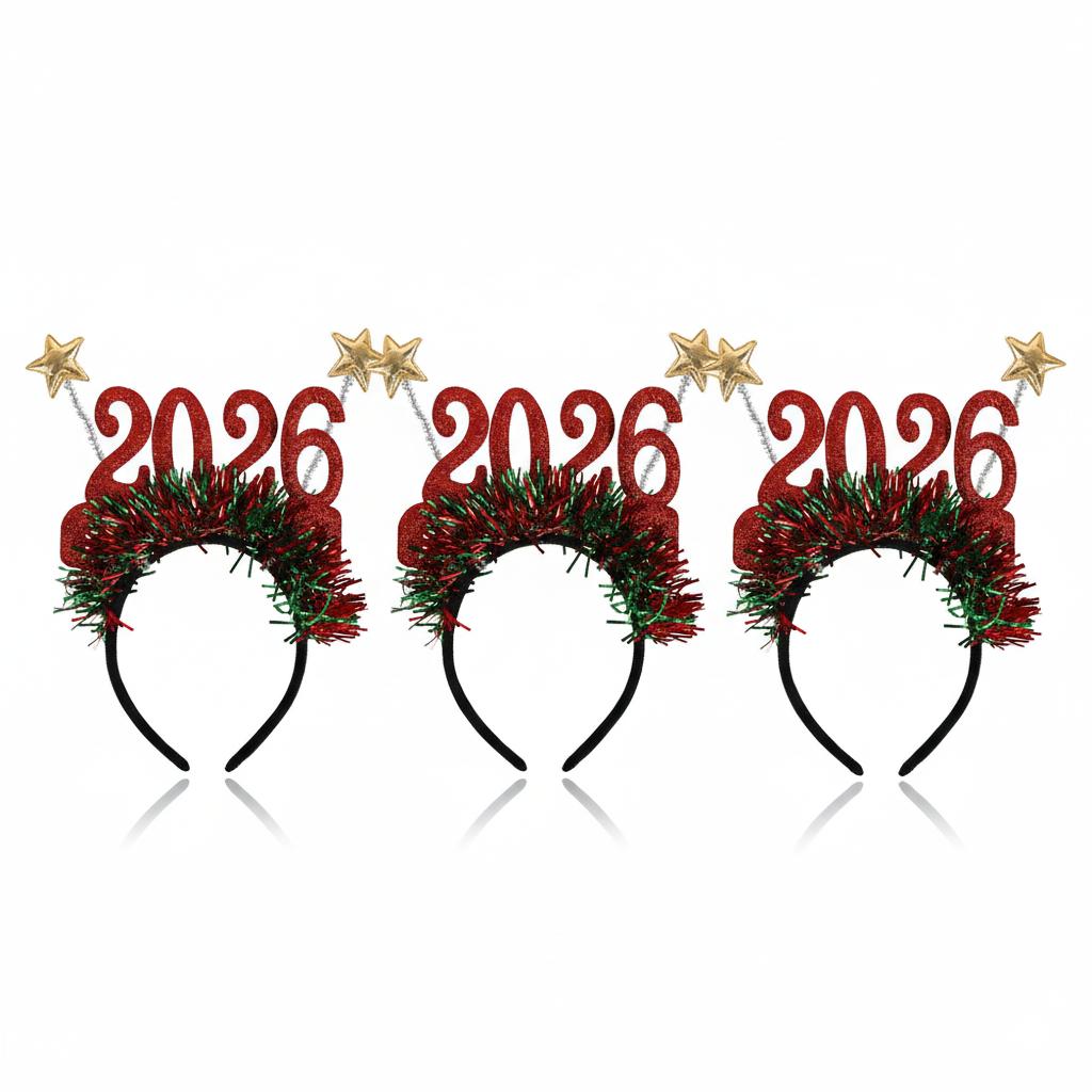 2026 Christmas Headband New Design Digital Star Antler Headband for Children Xmas Party Decoration Headwear