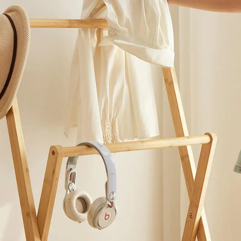 Foldable Bedroom Coat Rack Next To Bed Bathroom Shelf Floor Hanger Bathroom Towel Rack Clothing Storage Shelf