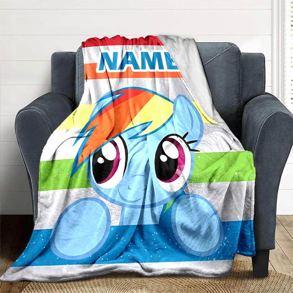 Customizable My Little Pony6 Throw Blanket – Personalized Name, All-Season Cozy Snug Blanket, Machine Washable, Personalized Blanket