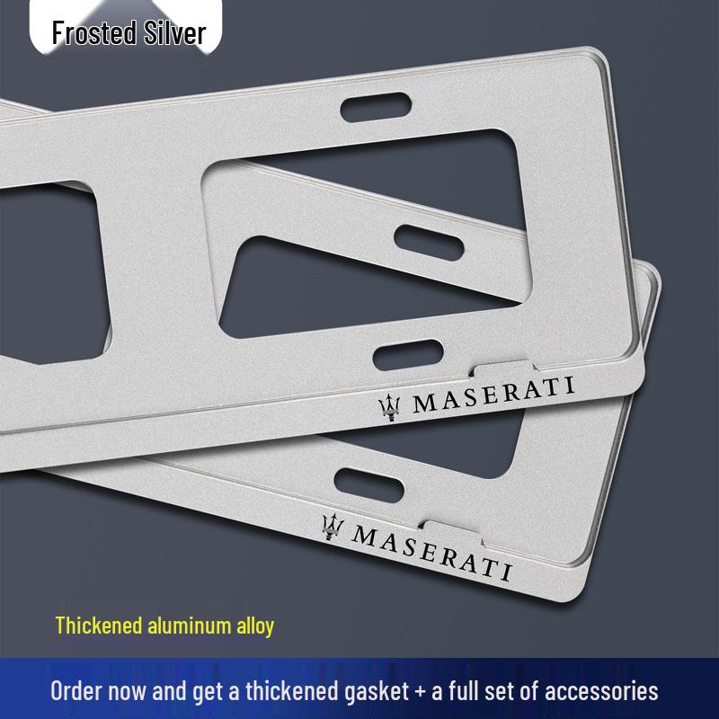 Maserati License Plate Frame for Levante & Ghibli - Complies with New Traffic Regulations