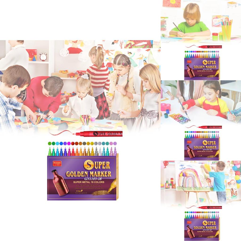 Artistic Acrylic Markers With 18 Colors Metal Paint Pens For Art Projects And Illustration