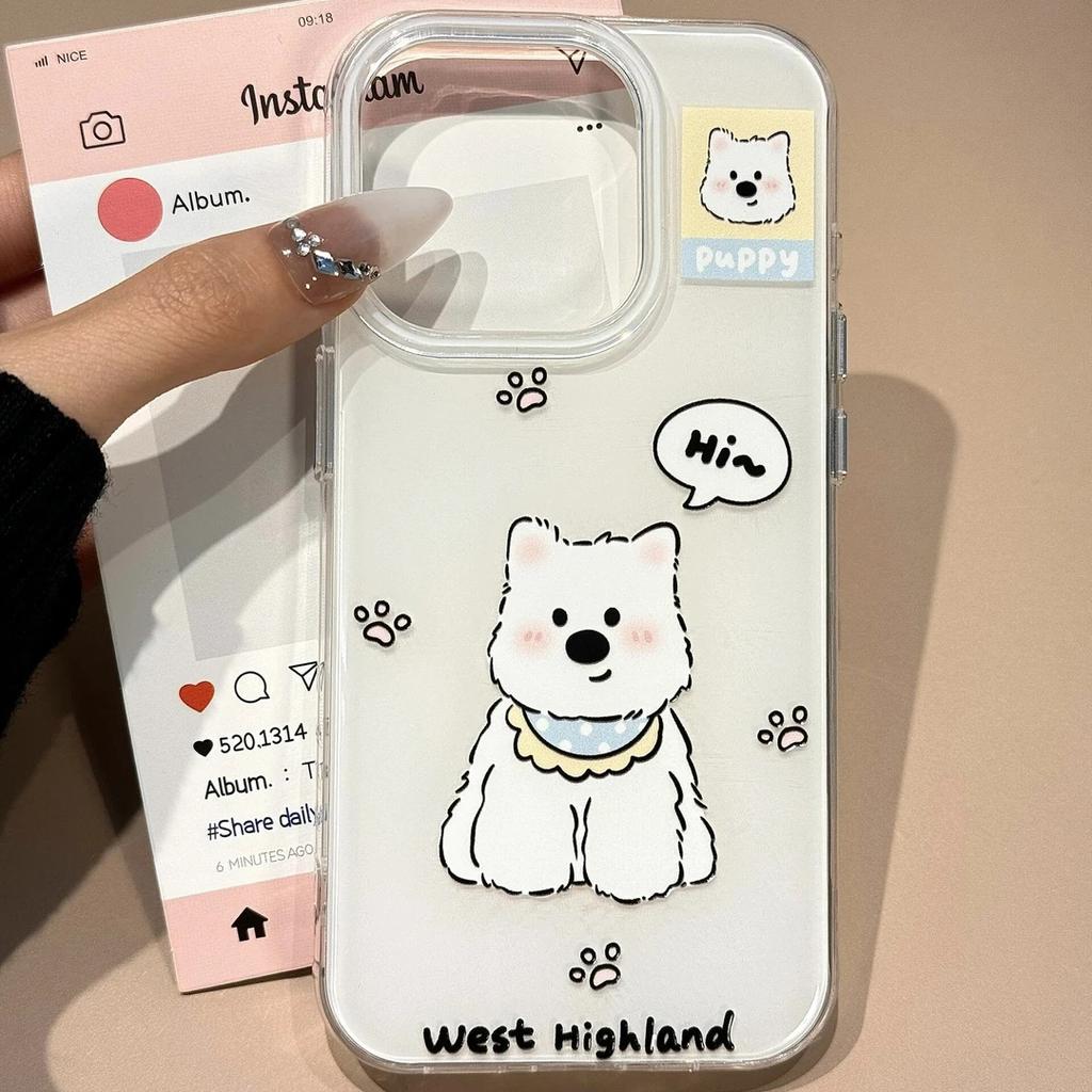Cute West Highland iPhone17 mobile phone case for Apple 16promax white background imd cartoon Air new 15