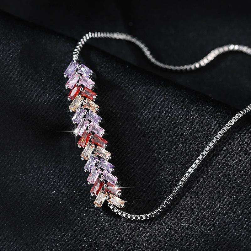 

Модный темпераментный браслет Ruicai с цветным цирконом, женский красивый универсальный браслет для уличной ракетки серебряный