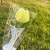 Knitting Flower Rose Tulips Single Bouquet Simulation Flower Home Decoration Wedding Hand-Knitted Crochet Fake Floral