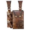 HiiFeuer Medieval Alchemy Faux Leather Belt Bag with 4 Cork Potion Fantasy Wizard Waist Pouch Side Pack for Ren Faire Light Brown Vials, (Middle Ages,