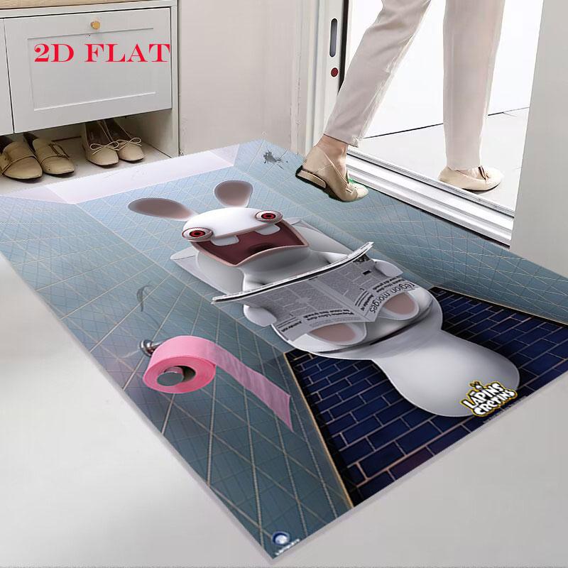 Rabbids Invasion Smile Carpet Rug for Living Room Bedroom Home Sofa Decoration,Kids Play Nonslip Floor Mat