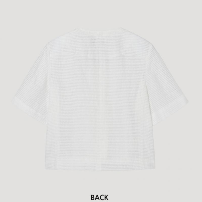 [Ea S miSS] Jachetă cu mânecă scurtă Jacquard cu aplicații Swwjkp22180