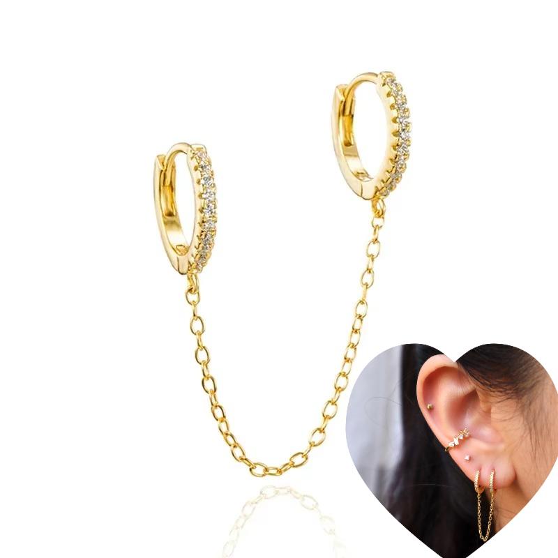 925 Silver Ear Needle White Zircon Butterfly/Water Drop Hoop Earrings Drop Earrings For Women Fashion Wedding Jewelry