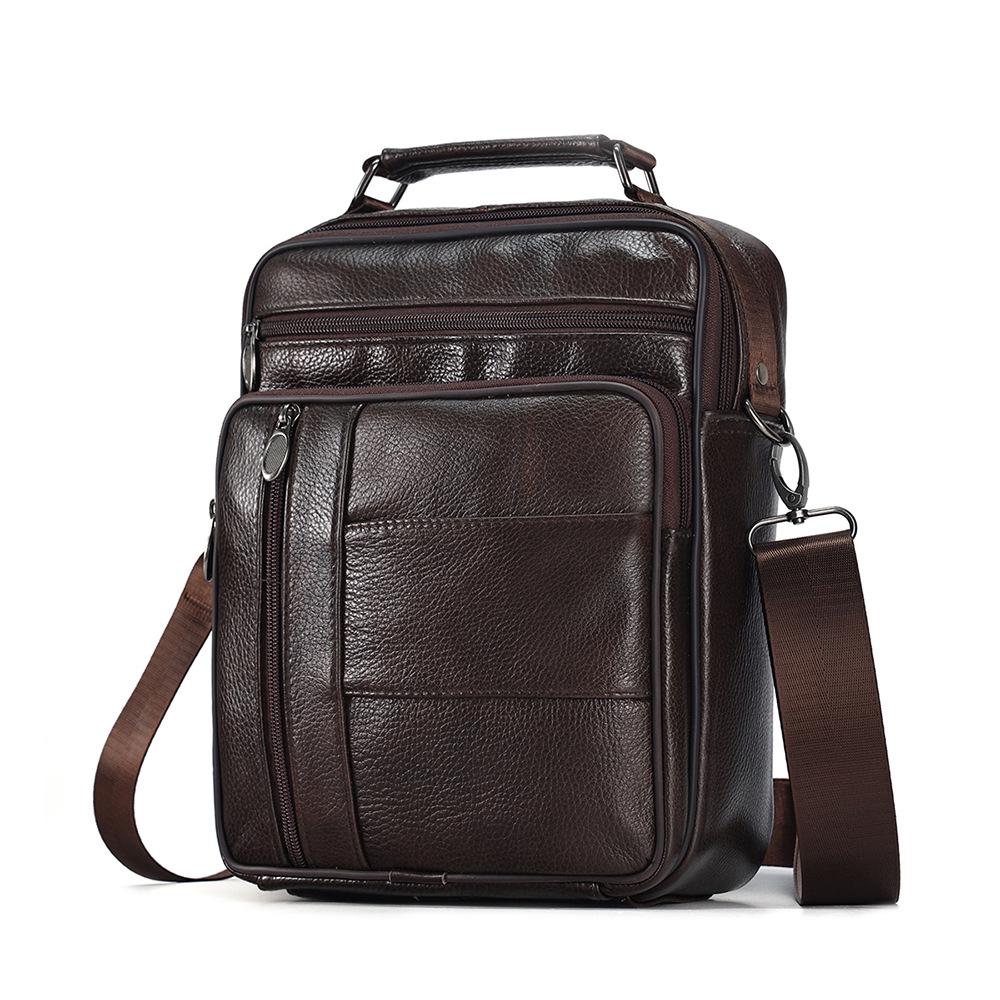 Herren Echtleder Vertikale Umhängetasche - Multifunktionale High-End Schultertasche für den lässigen Pendelverkehr