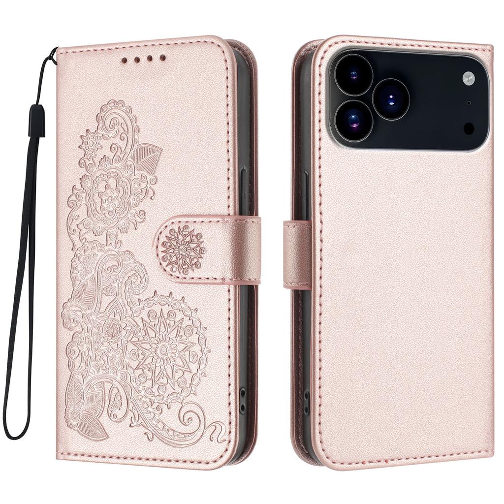 For iPhone 17 Pro Max Phone Cases Mandala Flower Leather Wallet Mobile Cover with Strap