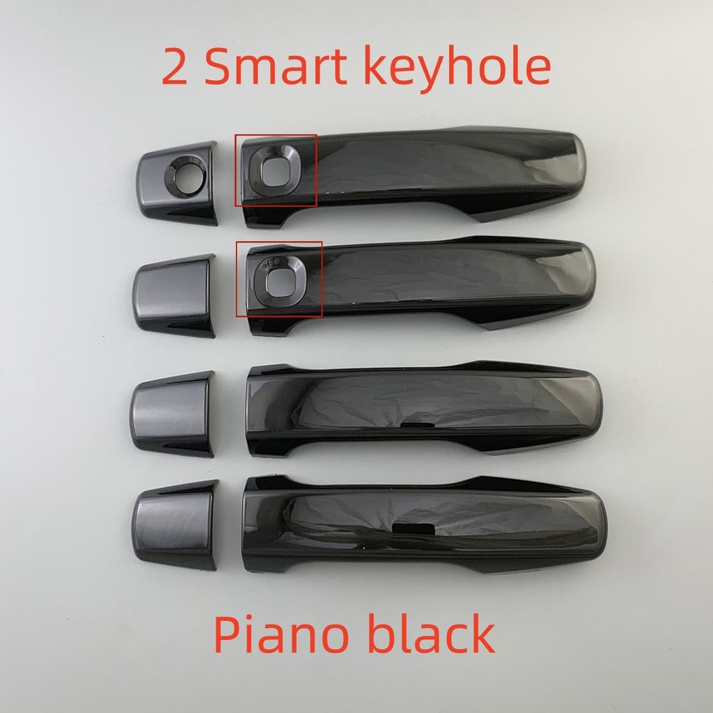 Für Toyota Land Cruiser LC200 FJ200 200 2008 - 2015 Schwarzes Carbon Autozubehör Verchromte Türgriffabdeckung Zierleiste Klebe-Stil