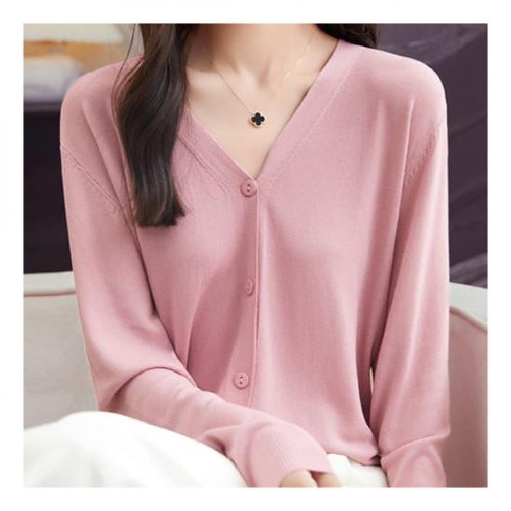 Navava Solid Thin Long Sleeve Knit Cardigan Nk2079