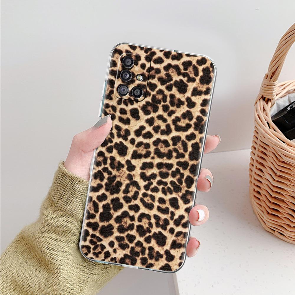Case For Samsung A15 A13 A35 A55 A51 A71 A41 A31 A21S A03S A05 A17 A23 A25 A33 A53 A73 5G A07 4G Cover Sexy Trendy Leopard Print