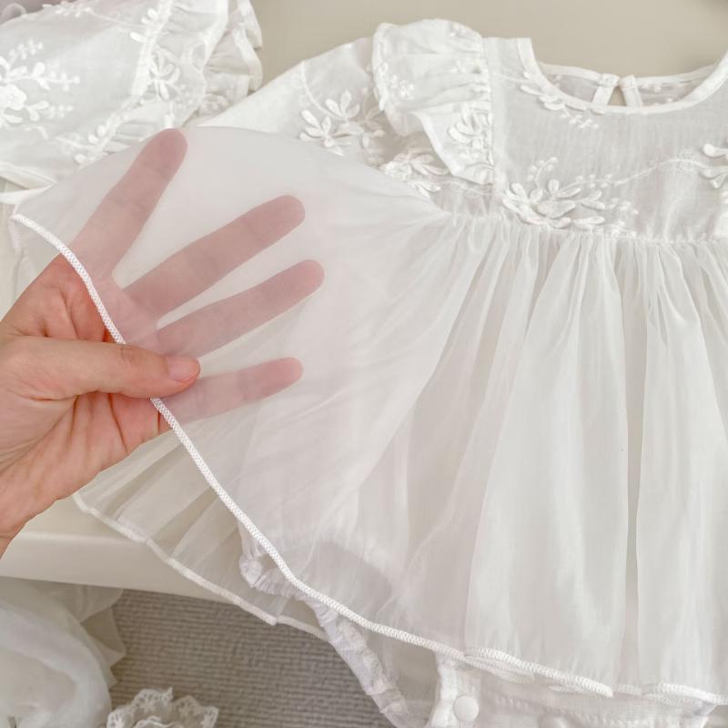 Ka You Dou Baby Girl Short Sleeve Mesh Princess Romper Dress