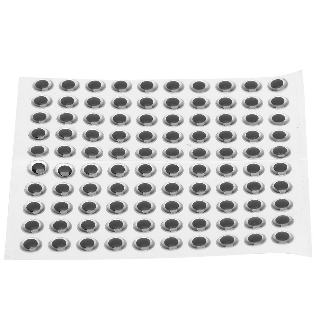 100PCS Pack Fishing Lure Eye 9mm 3D Realistic Fishing Eyes for Making Fishing BaitSilver
