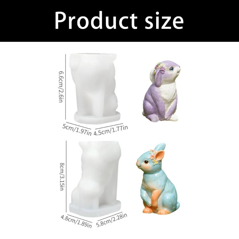 Practical Craft Mold Rabbit Shape Handmade Supplies Ornament Moulds Silicone Texture for Clay Wax and Resin Crafting