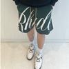 Brand di tendenza RHUDE logo a lettere maglia jacquard lana pantaloncini casual da uomo e donna pantaloni a cinque punti high street
