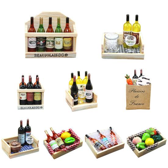 Magnetic Miniature Fridge Sticker Dollhouse Plastic Fruit Wine Glass Accessories