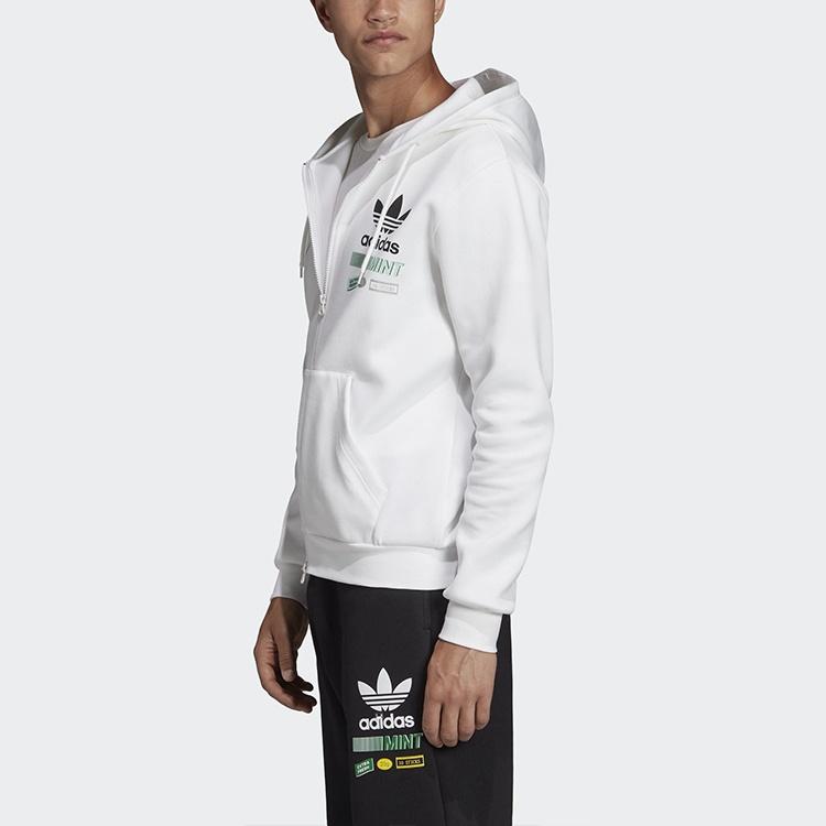 adidas originals Bodega Fzhood Logo Printing Sports Hooded Jacket White Men's FP7703