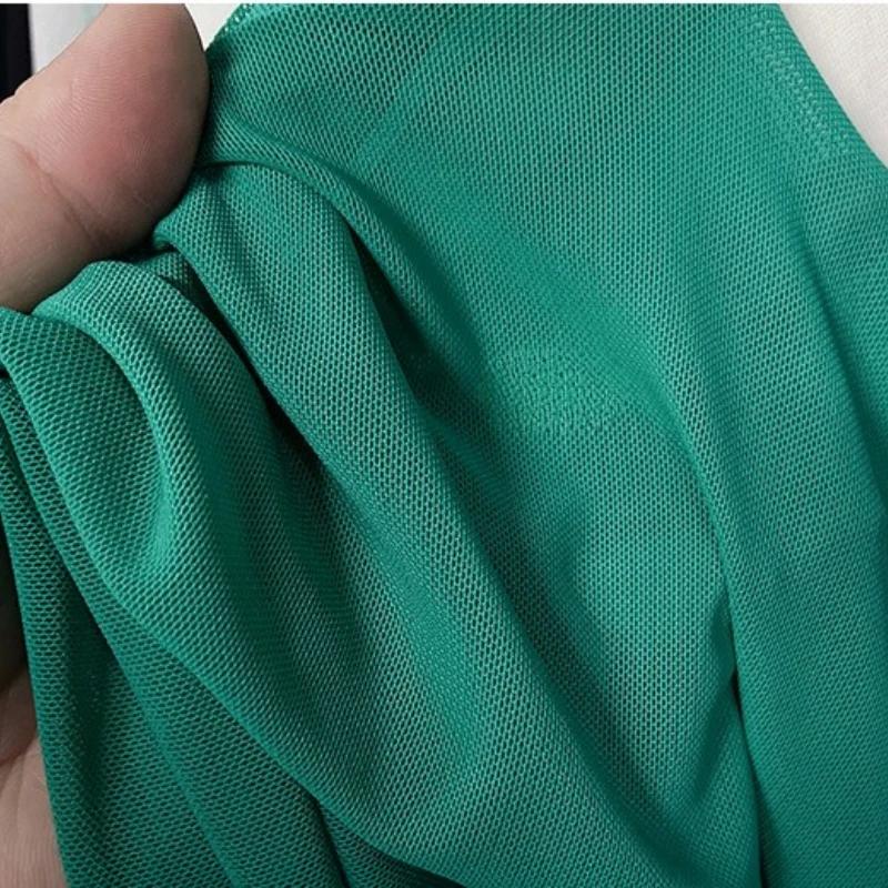 Wide 150cm Nylon Mesh Fabric Spandex High Elastic Dense Black White for DIY Sewing Lace Shirt Stockings
