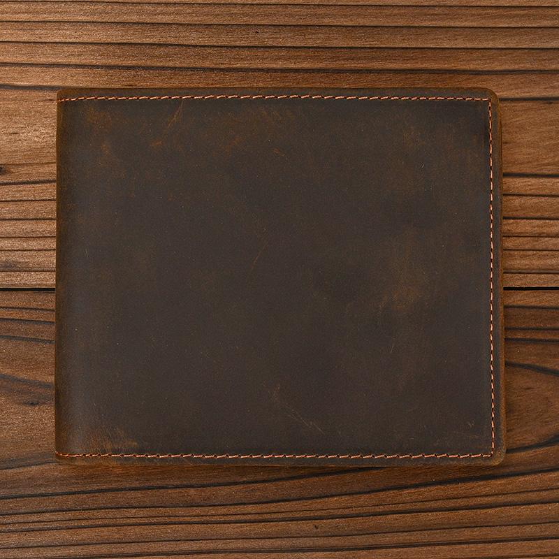 Hot Sale Bifold Leather Wallet Luxury Style Fashion Wallet For Men Leather Original Cowskin Short Purse 2 Folds Slim Purse Coins