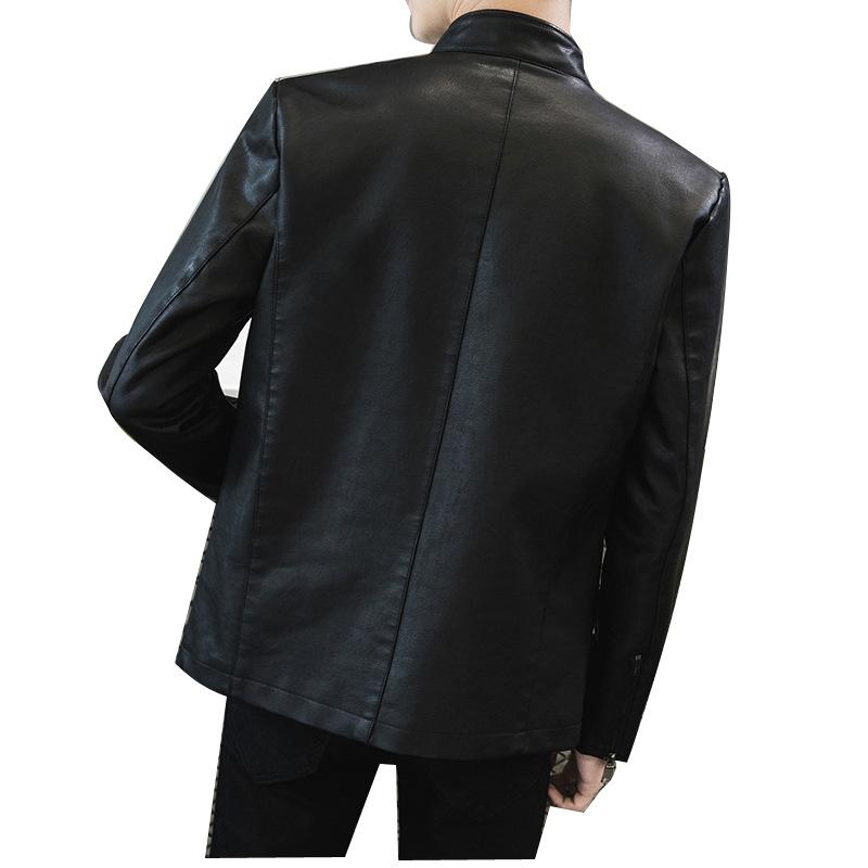 Fashion men's stand-up collar washed pu leather jacket jacket new slim men's leather jacket