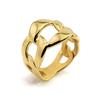 Fashion Cuban Link Chain Design Ring 14mm Wide 316L Stainless Steel Hollow Irregular Anillo Bague for Creative Fashion Jewelry