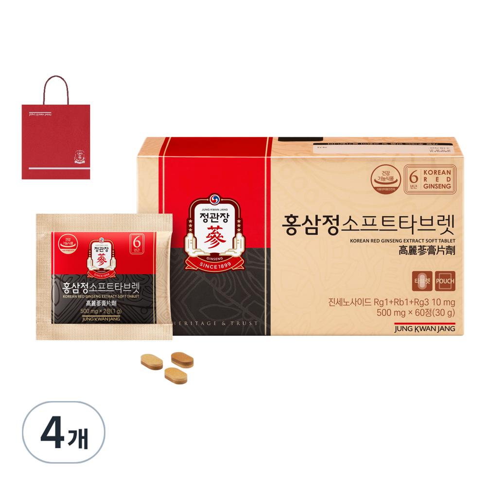 Red Ginseng Extract Soft Tablets 60 Tablets (4 Pcs)