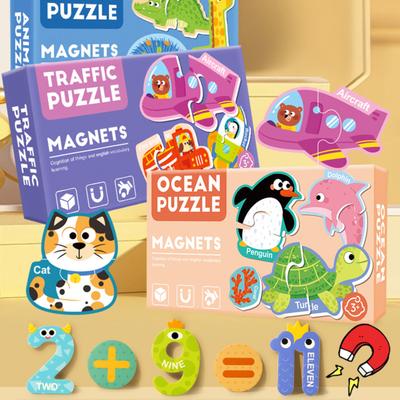 1 Set Letters Numbers Refrigerator Magnet Toddlers Animal Vegetable Vehicle ABC Preschool Learning Fridge Magnets Educational Toy