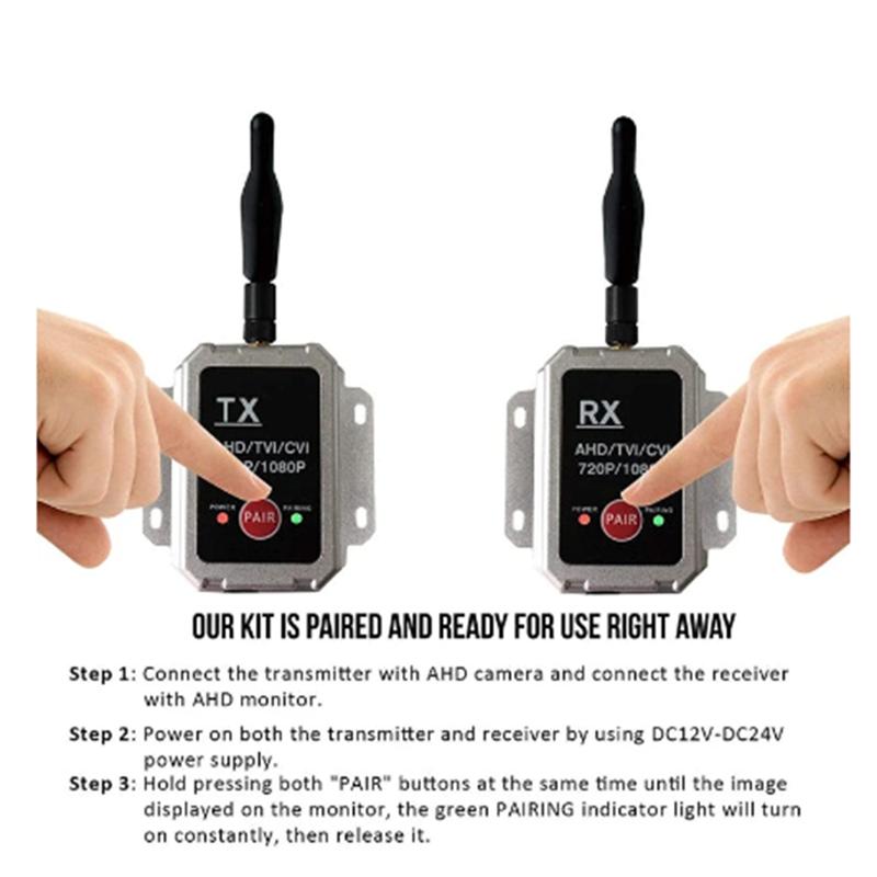 Wireless Transceiver AHD Wireless Transmitter/Receiver For Up To 1080P Wired Truck Camera Transmitter Durable EU Plug
